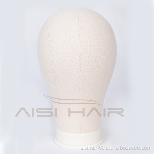 Aisi Hair Poly Canvas Block Head Mannequin Head Wig Stand For Styling Display Making Wigs With Table Clamp Pins Wig Making Tools